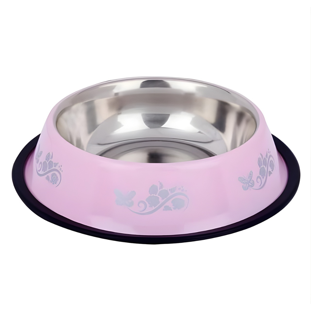 Stainless Steel Feeding Bowl for Pet (Multicolor, 400 ml)