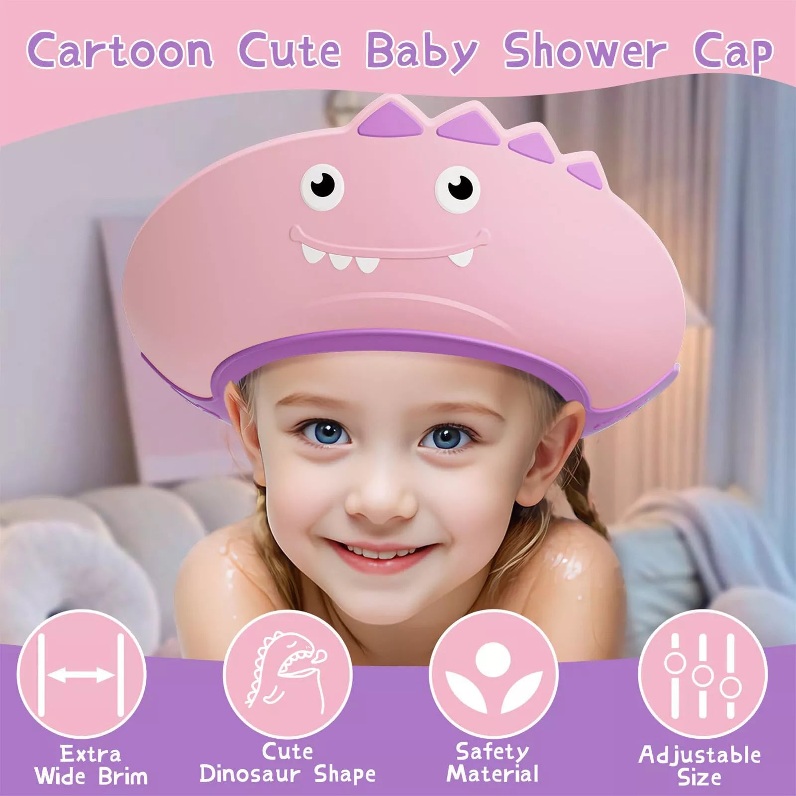 Soft Adjustable Shower Protection Bath Cap for Kids (Multicolor)