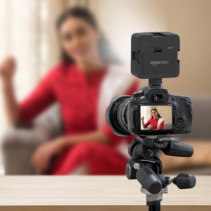 Camera Video Light with Clip and 3 Cold Shoe Connectors | Dimmable and Rechargeable Battery | Beads|