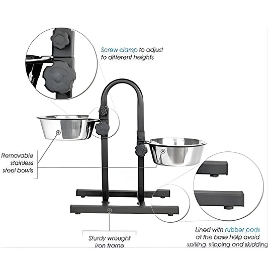 Stainless Steel 24 inches Feeding Bowls for Pet (Multicolor, L)