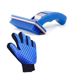 ABS Plastic Slicker Brush with Cleaning Gloves for Pet (Multicolor, Set of 2)