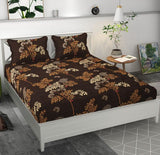 Premium Elastic Double Bedsheet with Two Pillow Covers (70X76X6 Inches)